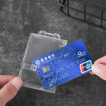 

1 PC Hard Plastic Badge Work ID Card Holders Portable Practical Multi-use Durable Protector Cover Case ID Card Holder