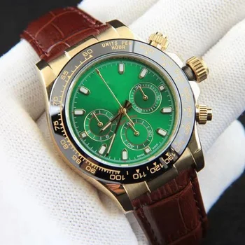

luxury watches men 39mm AAA DAY TONA automatic sweeping watch No battery leather strap small dials work wristwatch Y21