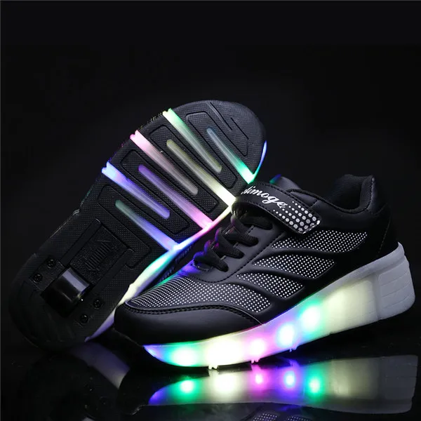 Светодиодные колёса обувь Дети светящиеся кроссовки со светом колеса роликов обувь для скейтборда освещенные обувь для детей мальчиков девочек tenis infantil