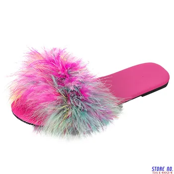 

Women's comfortable slippers fashion plush flat-bottomed flat casual outdoor indoor slippers summer new listing 2020