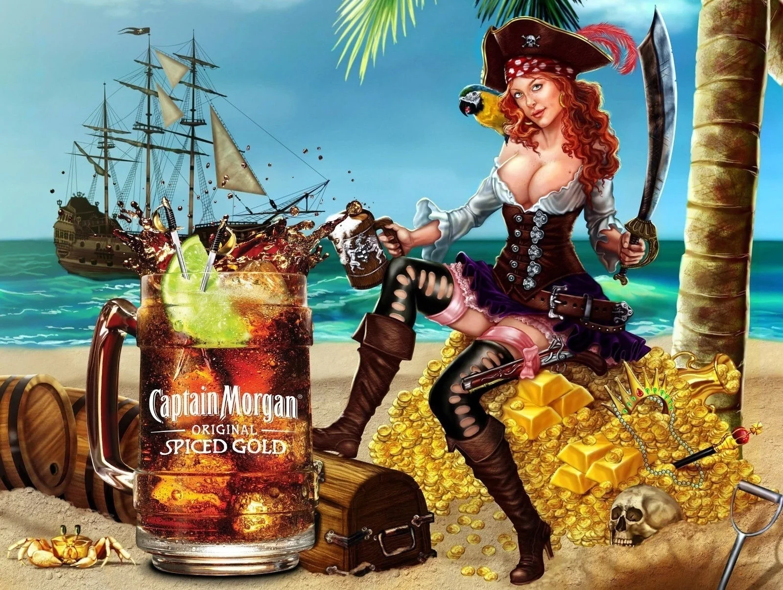 Captain Morgan Captain Morgan rum Retro style Metal Signs wall plaques home bar mancave drink 