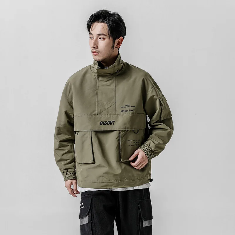 

2019 New Style Japanese-style Popular Brand Loose-Fit Stand Collar Pullover Jacket MEN'S Coat Autumn And Winter Casual MEN'S Top