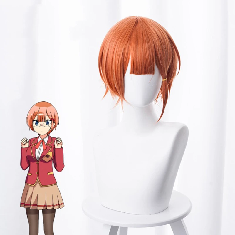 

We Never Learn:bokuben Cosplay Wig Ogata Rizu Orange Short High Temperature Fiber Hair Anime Cosutme Role Play Wigs