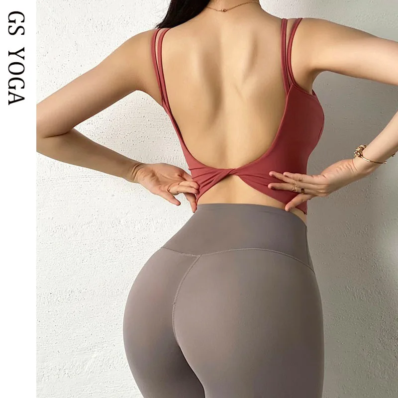 Sexy U Shape Sport Bra Breathable Fintess Running Crop Top High Impact Yoga Gym Padded Super Sports Workout Tops | Спорт и