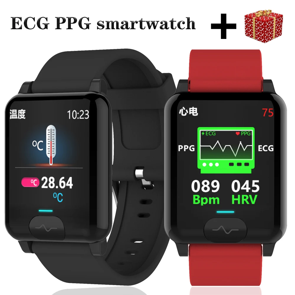 

Ecg Ppg Smart Watch 2020 For Men Women Watches Android Ios Smartwatch E04s Blood Pressure Temperature Pedometer Bracelet Smart