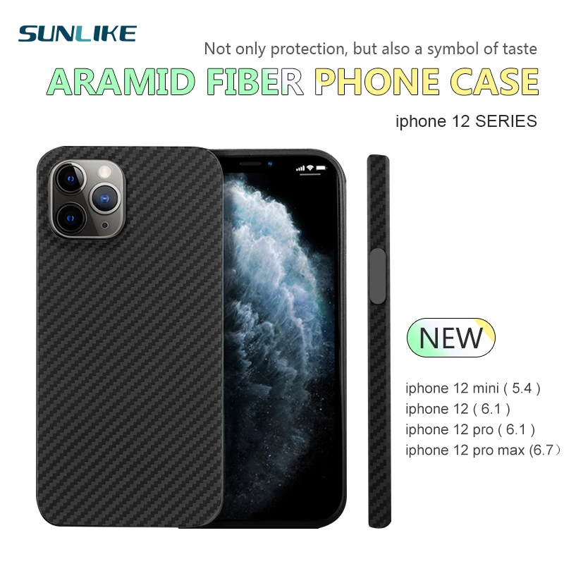 Чехол из арамидного волокна и углеродного для iPhone 12mini 12 Pro max Матовые чехлы Ультратонкий чехол