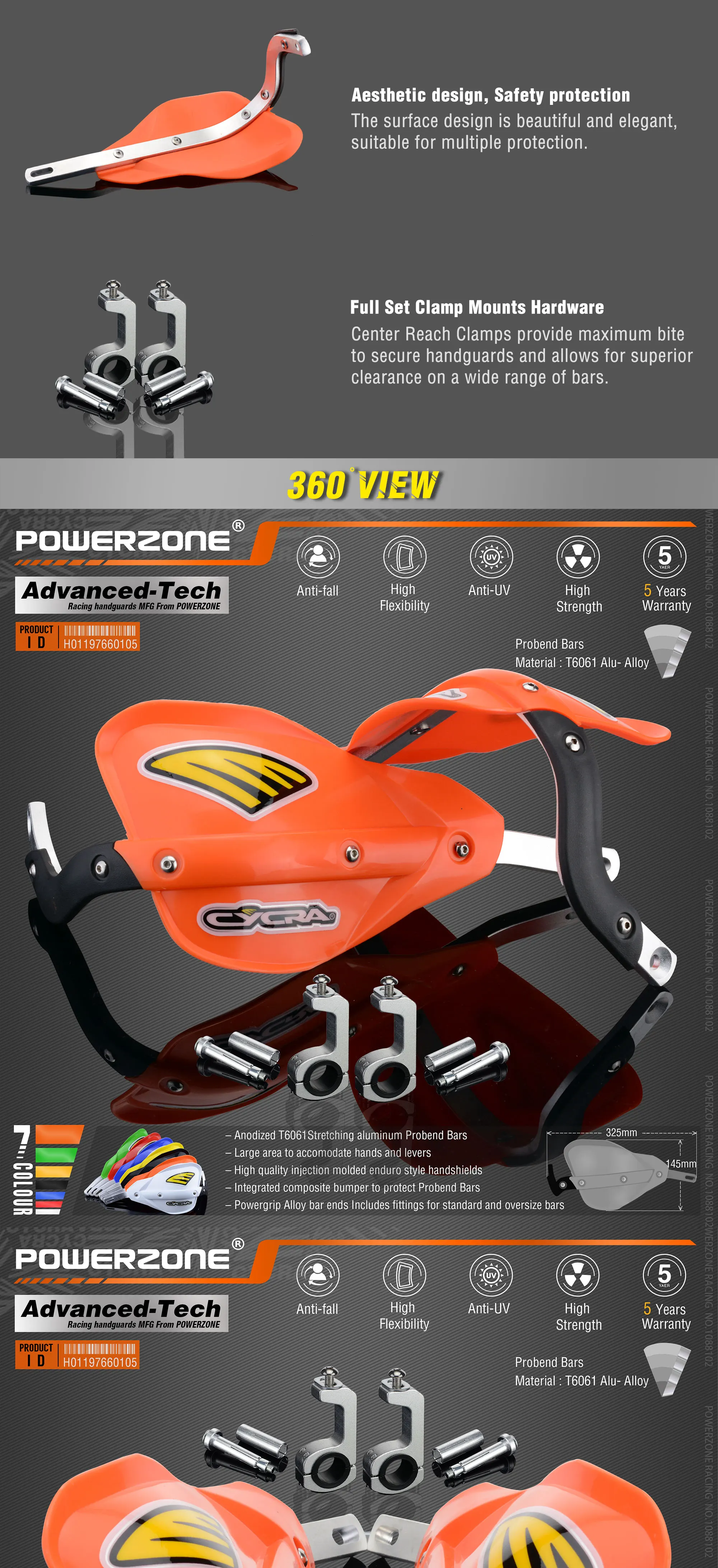 Powerzone Мотоцикл Байк ATV Руль рукавицы для KTM ADV EXC Enduro Husqvarna FE TE WRF CRF YZF rmz KXF KLX