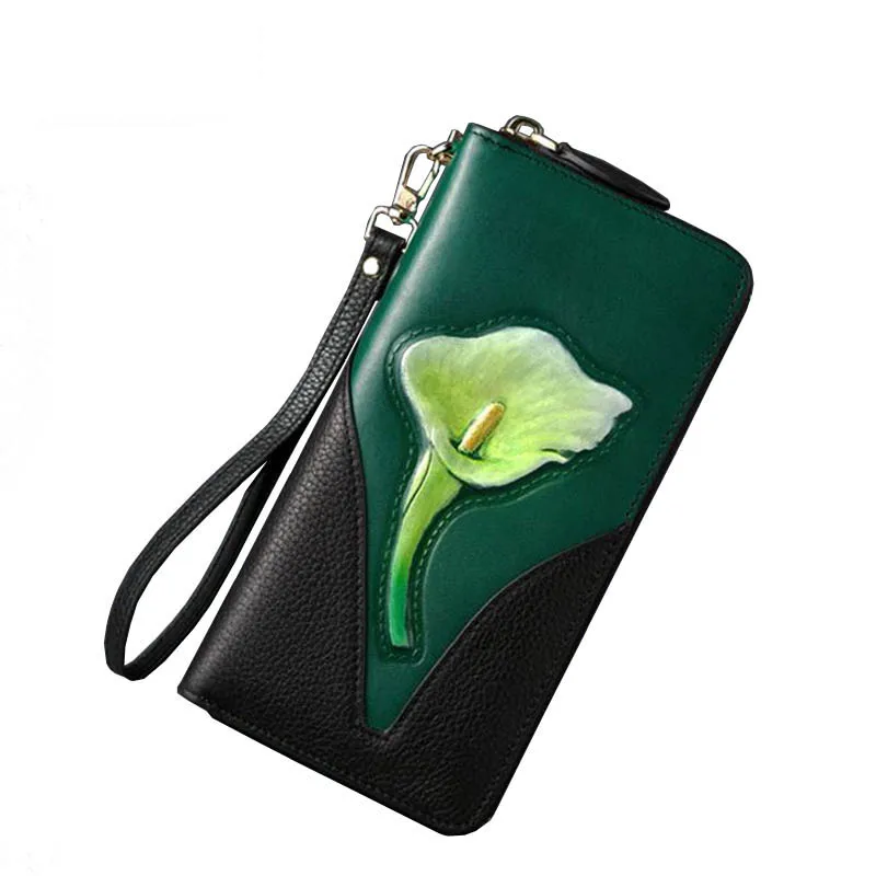 

Genuine Leather Bag 2020 New retro Leathe wallet ladies leather wallet Real cowhide embossed coin purse Designer Handbags