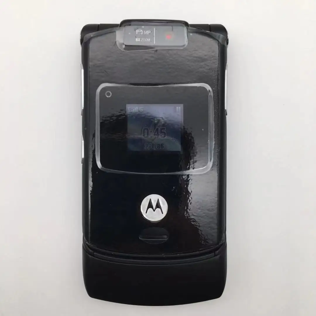 Motorola RAZR V3XX Refurbished-Original Unlocked Cell Phone 2.2" 1.3MP Video recorder GSM Flip Cellular Phone Free shipping iphone 12 refurbished