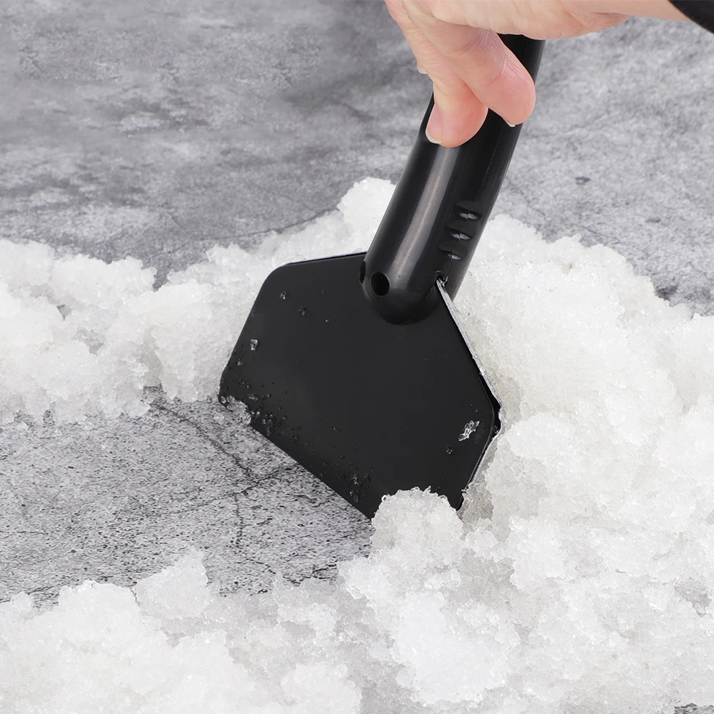 ExeQianming Ice Scraper Stainless Steel Snow Shovel for Clean Car Windshields and Windows Black 