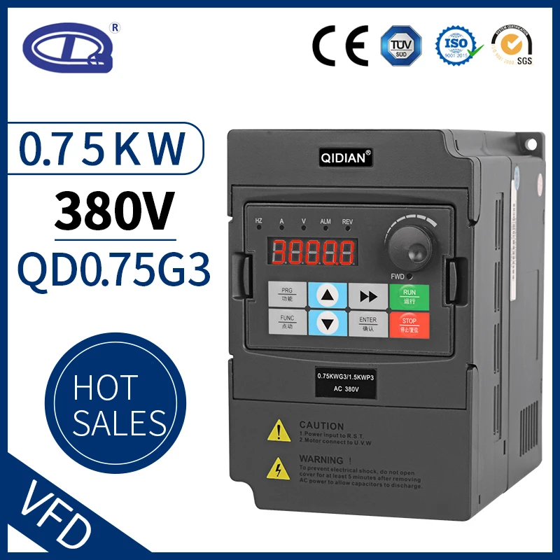 

QD710 Mini VFD 380V frequency Inverters 0.75KW Adjustable Speed controller Low Frequency converter