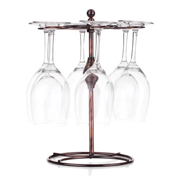 

Creative Metal Wine Glass Rack Kitchen Bar Cup Hanging Holder Bar Accessory Stemware Storage Rack Wine Glass Cup Holder 6 Hooks
