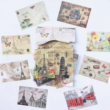 

40 Sheets /Bag World Famous Buildings Paper Sticker Hand Account Notebook Phone Decoration