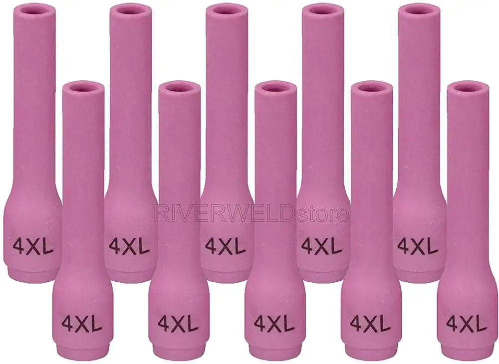 

TIG Alumina Nozzles Ceramic Cups Long 796F75 (#4XL 1/4", D6.5 x 63mm) Orifice Fit DB SR WP 9 20 25 TIG Welding Torch 10pk