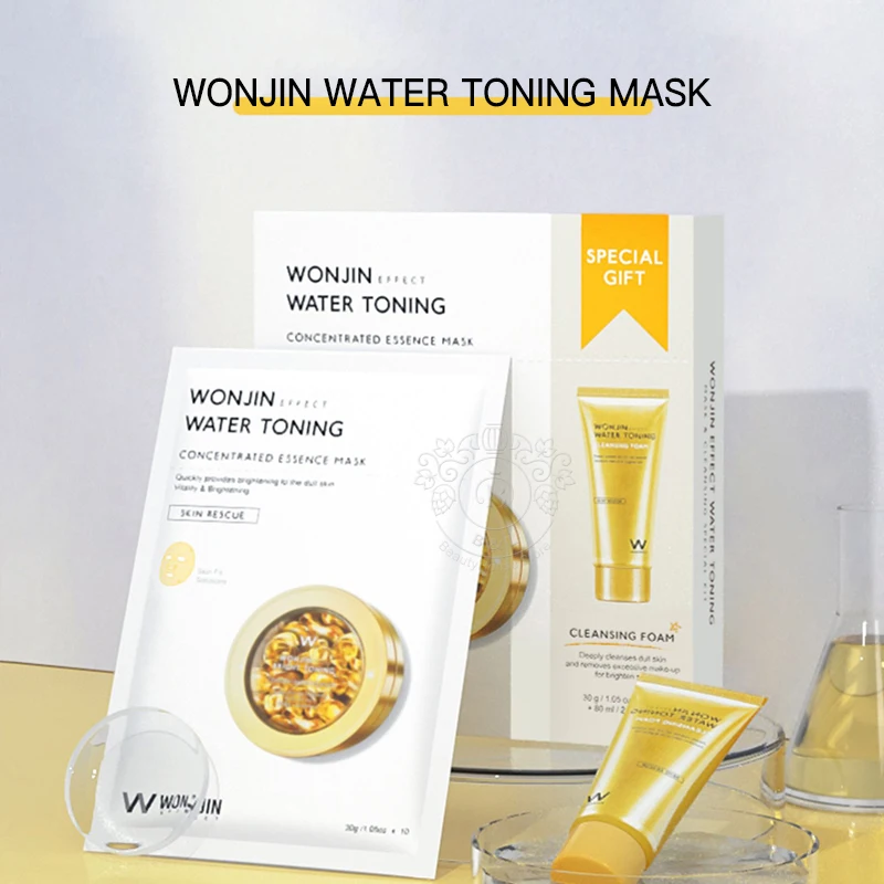 WONJIN Корейская водотонирующая отбеливание и осветление красоты маска с