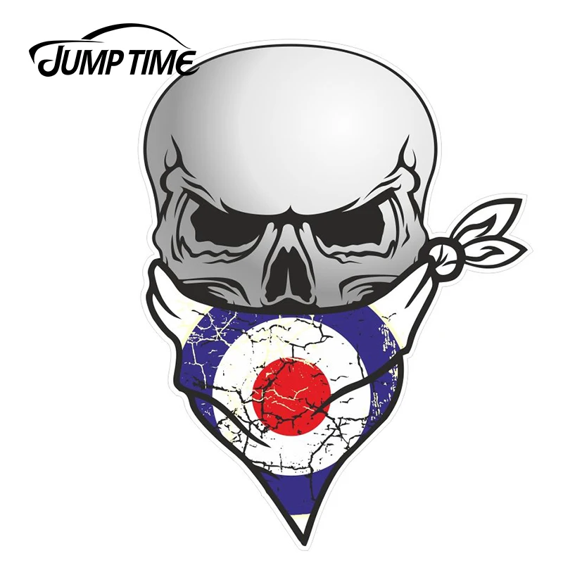 JumpTime 13 см X 10 см Готическая Байкерская Пиратская модель, бандана с лицом, стиль Раф, круглый узор, внешний винил