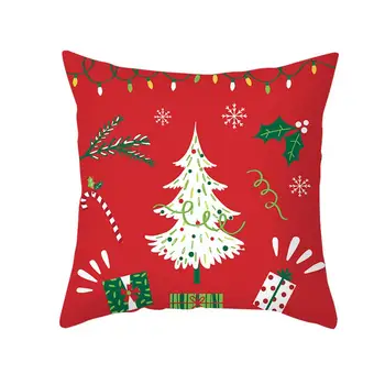 

Christmas Tree Santa Elk Snowman Hat Letter Pillow Case Cushion Cover Xmas Decor