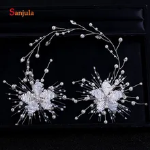 Красивые маленькие бусы Свадебная повязка на голову с жемчугом ручной работы Свадебная цепочка на голову аксессуары для бракосочетания T161