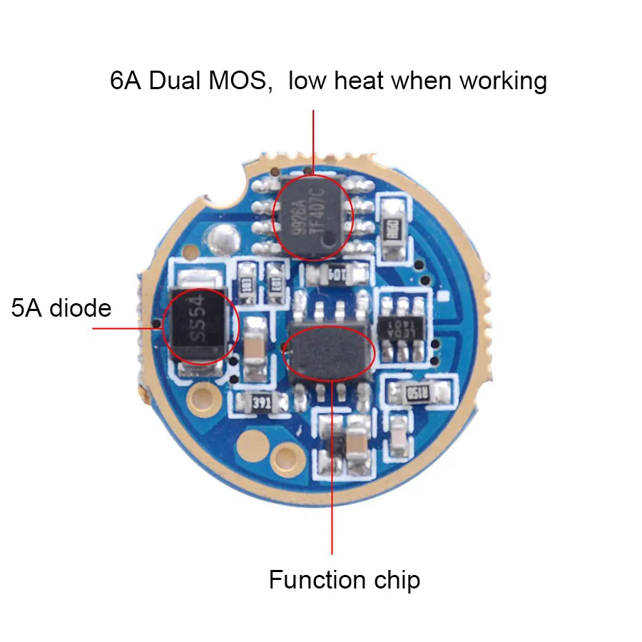 22mm 26mm 3V-12V Flashlight Universal Constant Current Driver Board Electric Circuit Drive Plate for 10W LED 18650 Torch