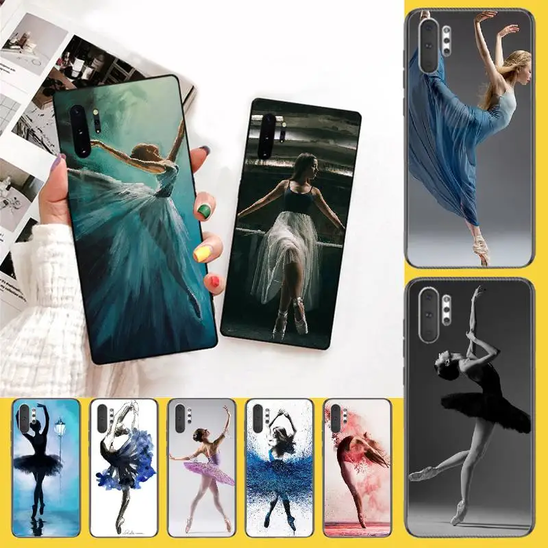 PENGHUWAN красивая балерина Мягкий Силиконовый ТПУ чехол для телефона Samsung Note 3 4 5 7 8 9 10