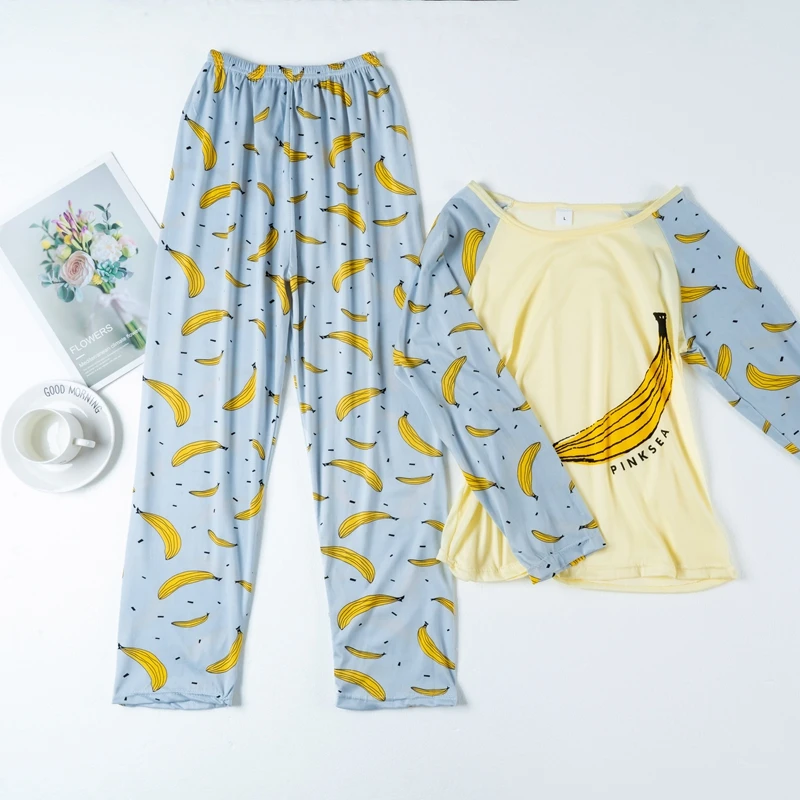 Ropa de dormir para mujer, Conjunto de pijama con estampado de dibujos animados, Tops para dormir, Conjunto de pijama para adolescentes - AliExpress Ropa interior y ropa dormir