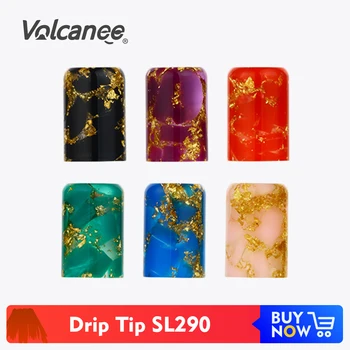 

Volcanee Resin Drip Tip with Shine Gold Wide Bore Mouthpiece for Smoant Pasito Pod Kit RDA RTA Vape Tank Vape Accessories