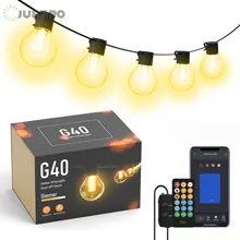 

G40 LED Globe String Light Outdoor Bluetooth LED Garland RGB Warm White Twinkly Patio Light 25 Bulb Dimmable For Christmas Decor
