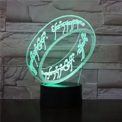 Властелин колец 3D ночник USB сенсорный сенсор Новинка освещение дети подарок дропшиппинг 2019 СВЕТОДИОДНЫЙ Ночник декор
