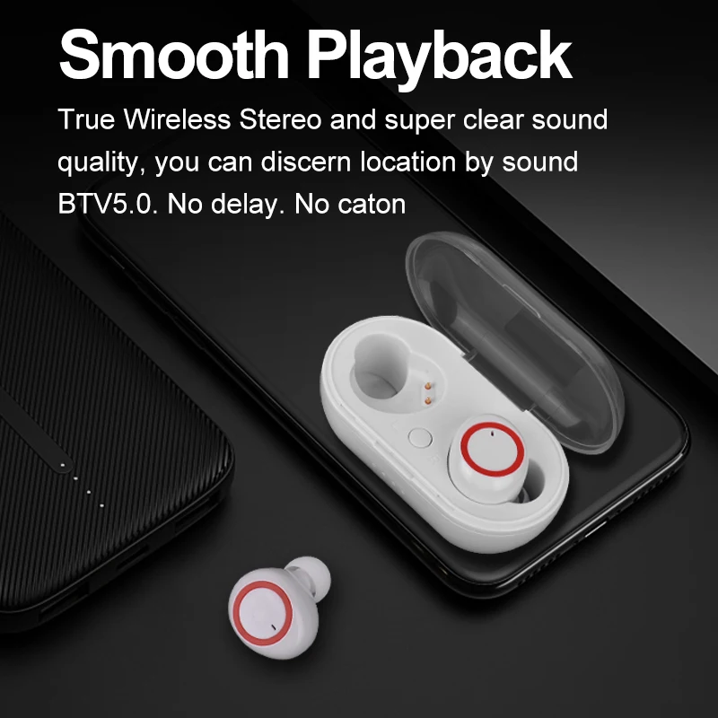 2021 TWS Wireless Bluetooth 5.0 Earphone Touch Control 9D Stereo Headset with Mic Sport Earphones Waterproof Earbuds LED Display