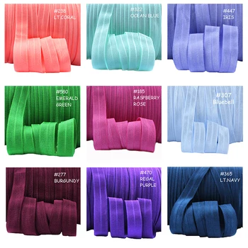 

(100 yards/roll) 100 Colors for selecting 5/8" plain foe elastic ribbon