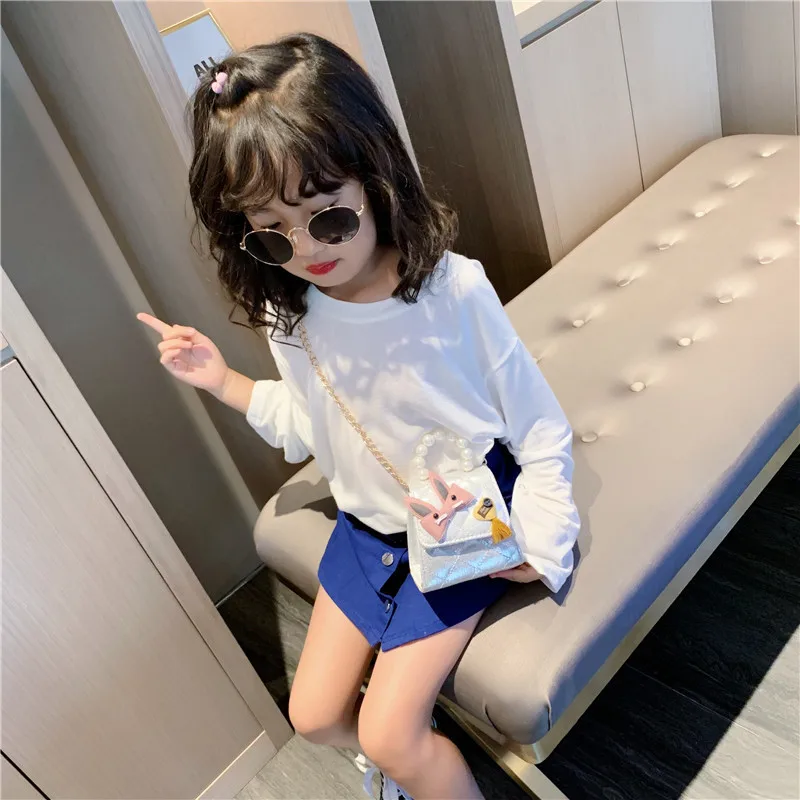

Children Diana Bag Bag 2019 New Style Fashion Pearl KID'S Handbag Women's Rhombus Chain Children Shoulder Bag