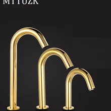 MTTUZK бортике из нержавеющей стали покрытие золото кран с автоматическим датчиком ванная комната бассейна бесконтактный инфракрасный кран горячей холодной краны