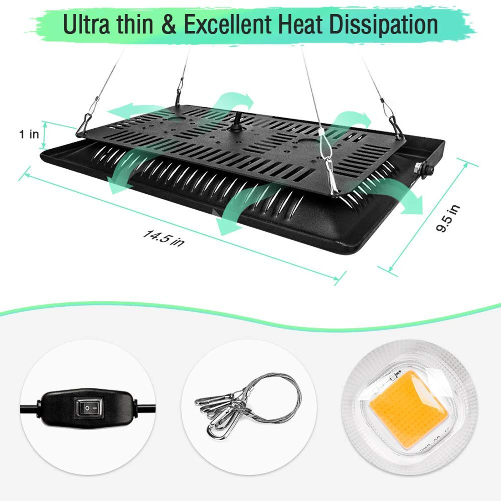150W LED Grow Light Full Spectrum Phyto Lamp Waterproof Grow Lamp Phytolamp for Plants Seedling Growing Blooming Fruiting