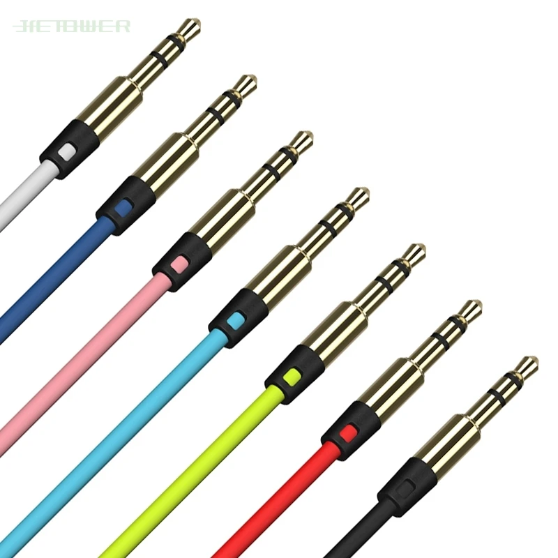 100pcs lot Aux Cable Jack 3 5mm Color Male To Male Audio Cable Jack 3 5 Mm for IPhone Car MP3 4 Headphone Speaker Aux Cord