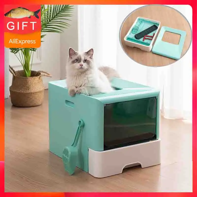 2020New Pet Fold Cat Tray Litter Box Closed Toilet for Cats Training Kit Sand Shovel Kitten Dog To Accustom A Cats To A Restroom 2020New Pet Fold Cat Tray Litter Box Closed Toilet for Cats Training Kit Sand Shovel Kitten Dog To Accustom A Cats To A Restroom