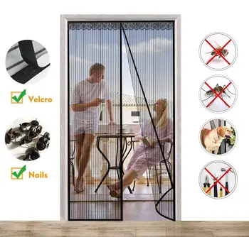 

Width 115cm,Height 180-250cm,Mosquito Screen Door Magnetic,Installs in An Instant,with Heavy Duty Mesh
