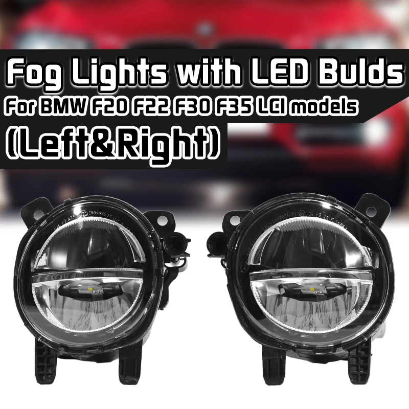 1 Pair Car Front LED Fog Light Lamp DRL Driving For BMW F20 F22 F30 F35 LCI With Bulds 63177315559 63177315560 | Автомобили и
