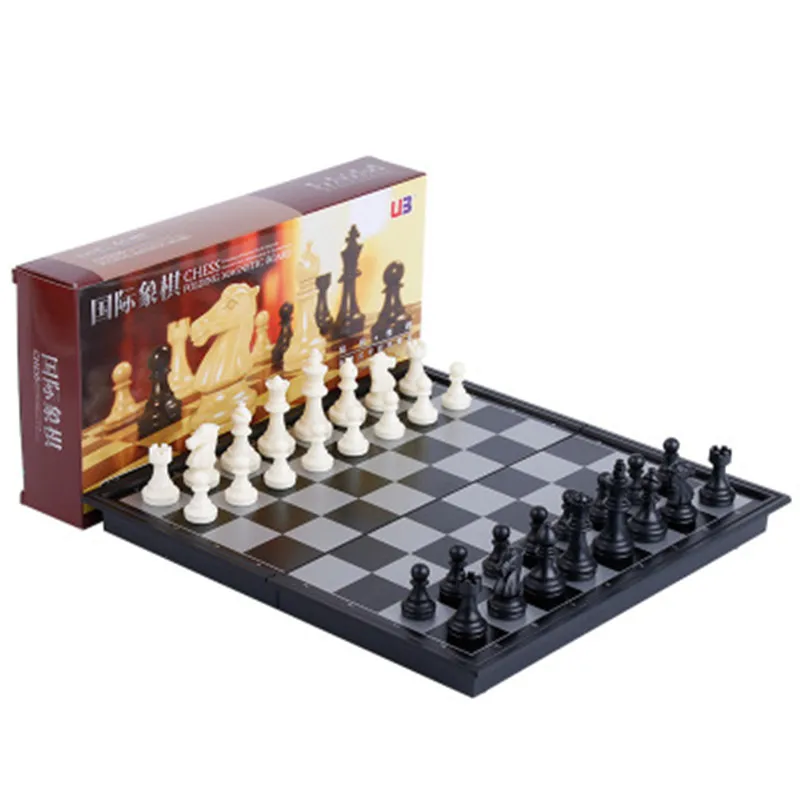 

Gold Silver Black White Magnetic Chess Foldable Chessboard Entertainment Chess Card Game Toy Chess Portable Convenient Storage