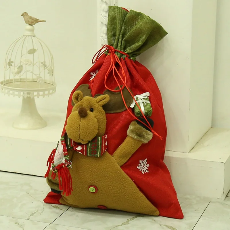 

Burlap Candy Gift Bag Christmas Santa Bag Snowman Decor Funny Bag Houehold Decoration Christmas Decoration Storage Bag