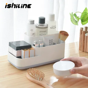 

Desktop Multi-Grid Storage Box Makeup Jewelry Box Cosmetic Organizer Household Multi-Function finishing Box Space Saving