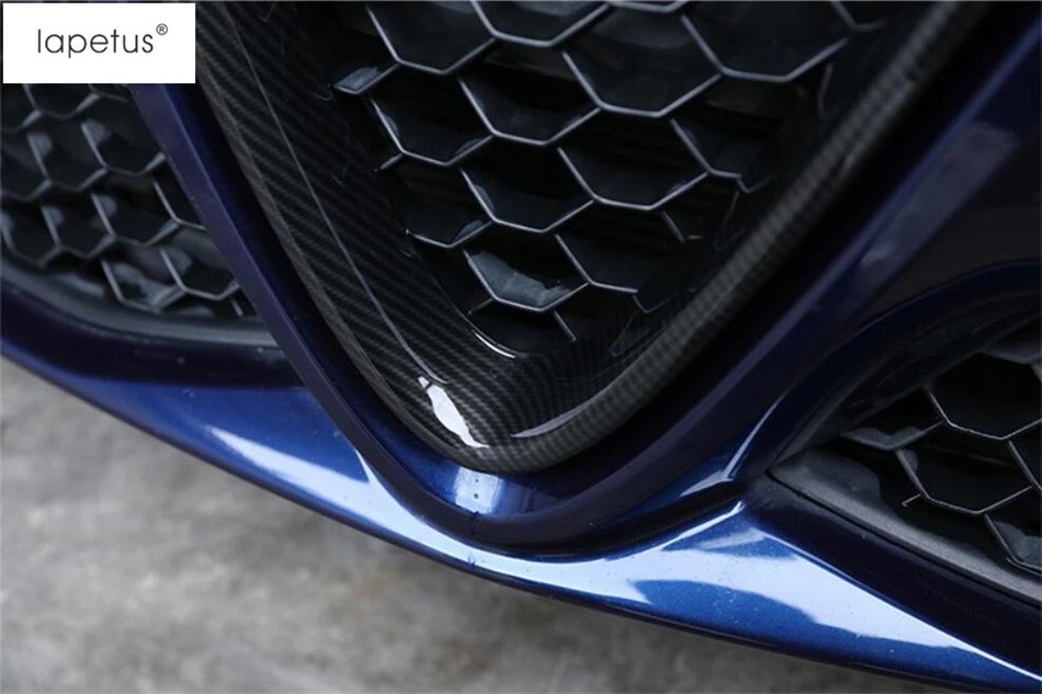 Аксессуары Lapetus подходит для Alfa Romeo Giulia- Передняя головка средняя решетка гриль формовочная крышка отделка/углеродное волокно стиль