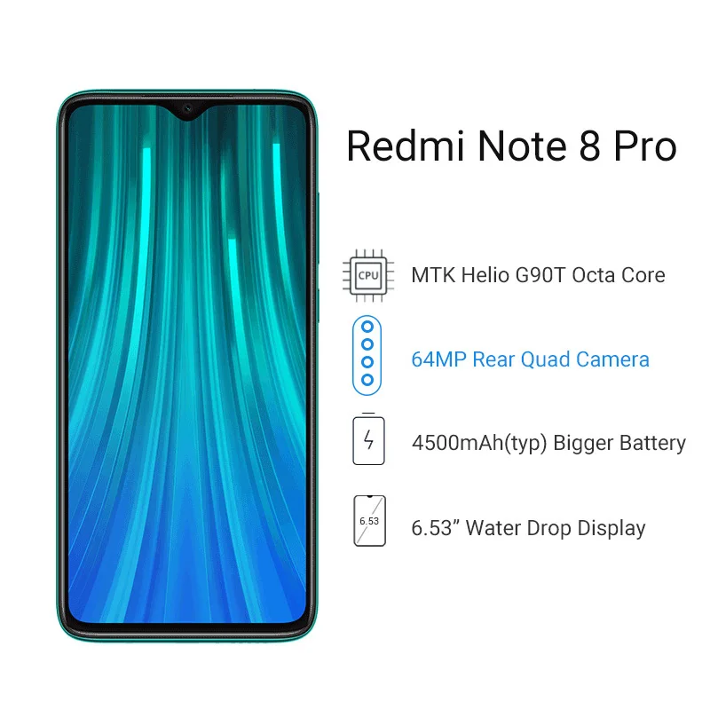 Мобильный телефон Xiaomi Redmi Note 8 Pro с глобальной прошивкой 6 ГБ 128 64 мп четыре камеры