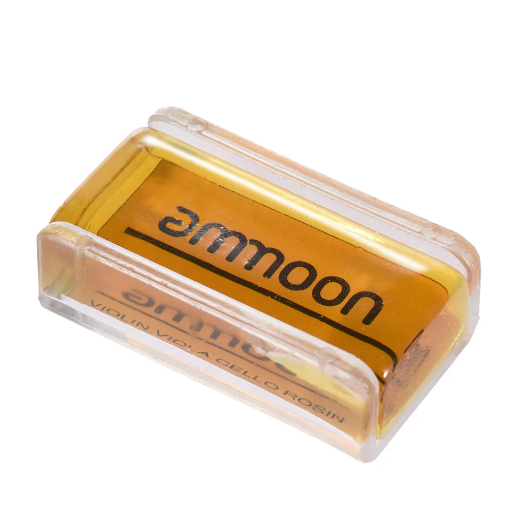 ammoon Natural Rosin Resin High-Class Transparent Orange with Cuboid Wood Box for Violin Viola Cello Handmade Light and
