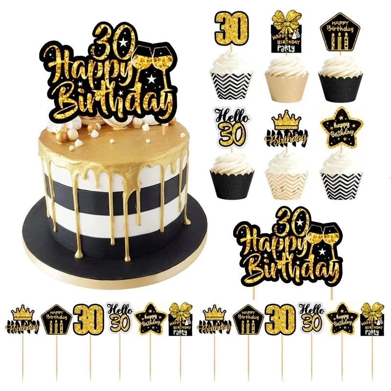 Happy 50th Birthday Anniversary Number Cake Topper Party Decoration Favor Sign 