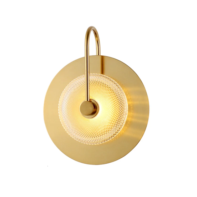 

Postmodern Light Luxury Personality Golden Round Glass Wall Lamp Glass Light Scandinavian kitchen chandelier