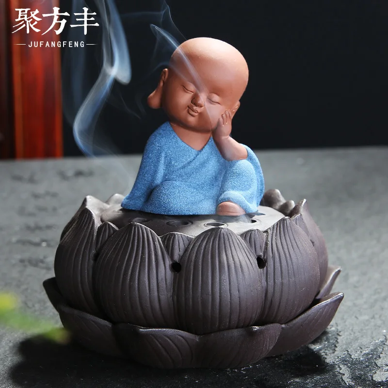 

Humidifier Incenso Little Monk Panxiang Furnace Ceramic Household Indoor Sandalwood Aroma Ornaments Factory Direct Approval