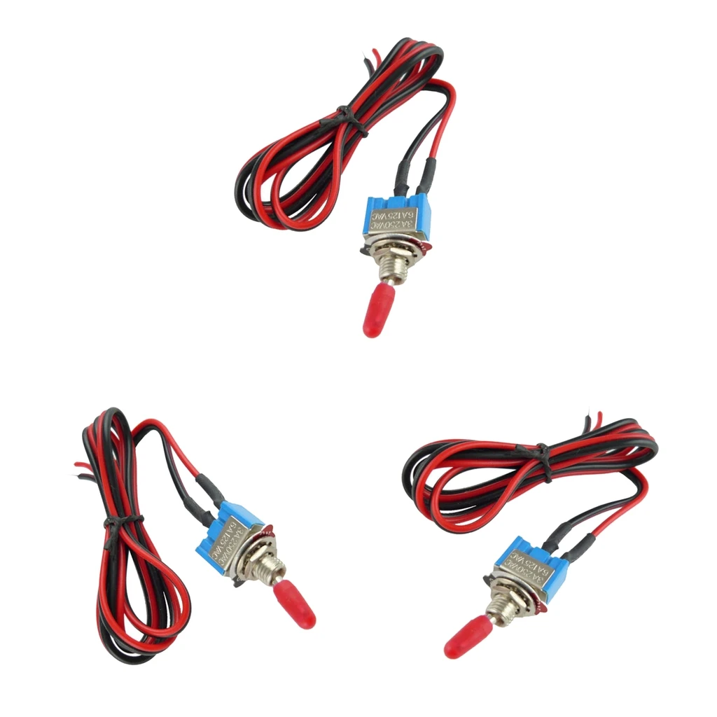 3x On/Off Mini Toggle Switch Pre Wired 24Inch 3Amp Security Alarm Pre-Wired