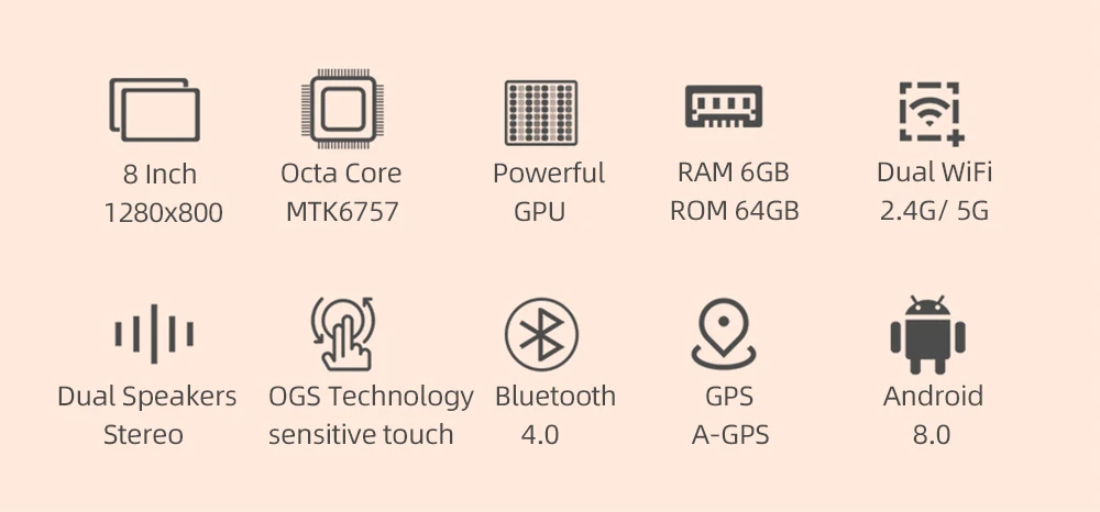 CiGe K8 8 дюймов 3g 4G LtePhone звонки Планшеты android 8,0 планшетный ПК 6 ГБ ОЗУ 64 Гб ПЗУ Восьмиядерный WiFi Bluetooth FM