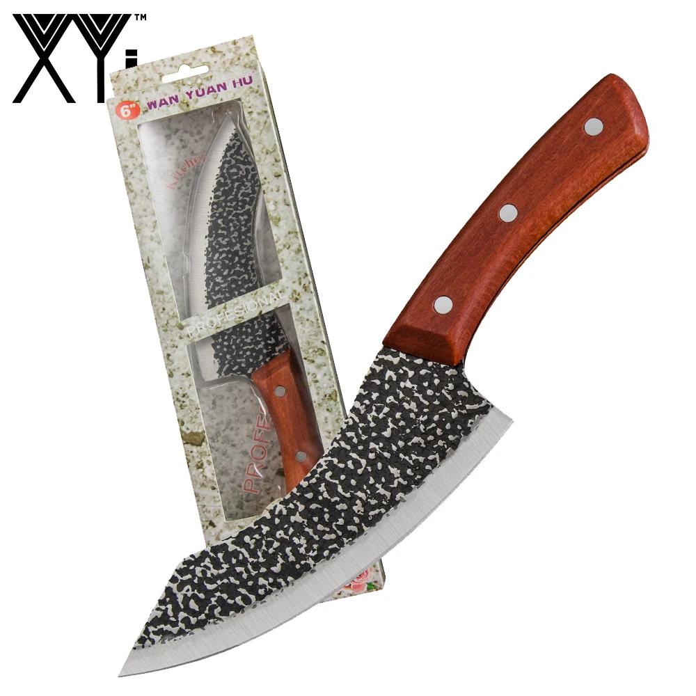 XYj Fixed Blade Knife With 6in Point Butcher Rose Wood Handle For Outdoor Survival Camping Bushcraft Gift Box | Дом и сад