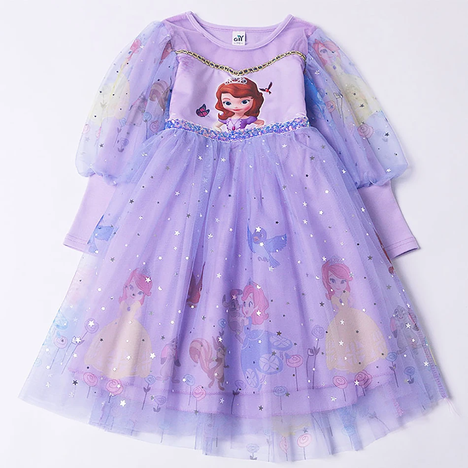 Disney Sofia первая Принцесса дети малыши девочки Эльза Анна платье Детский костюм
